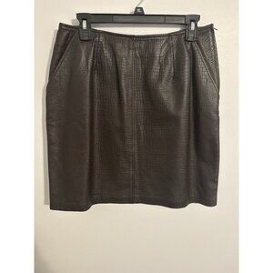 Liz Claiborne Sport Brown Leather Skirt